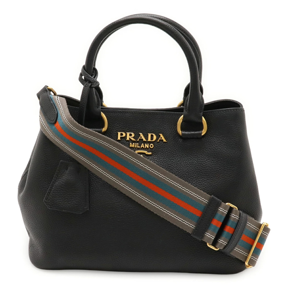 Prada 2way Shoulder Bag Leather NERO Black